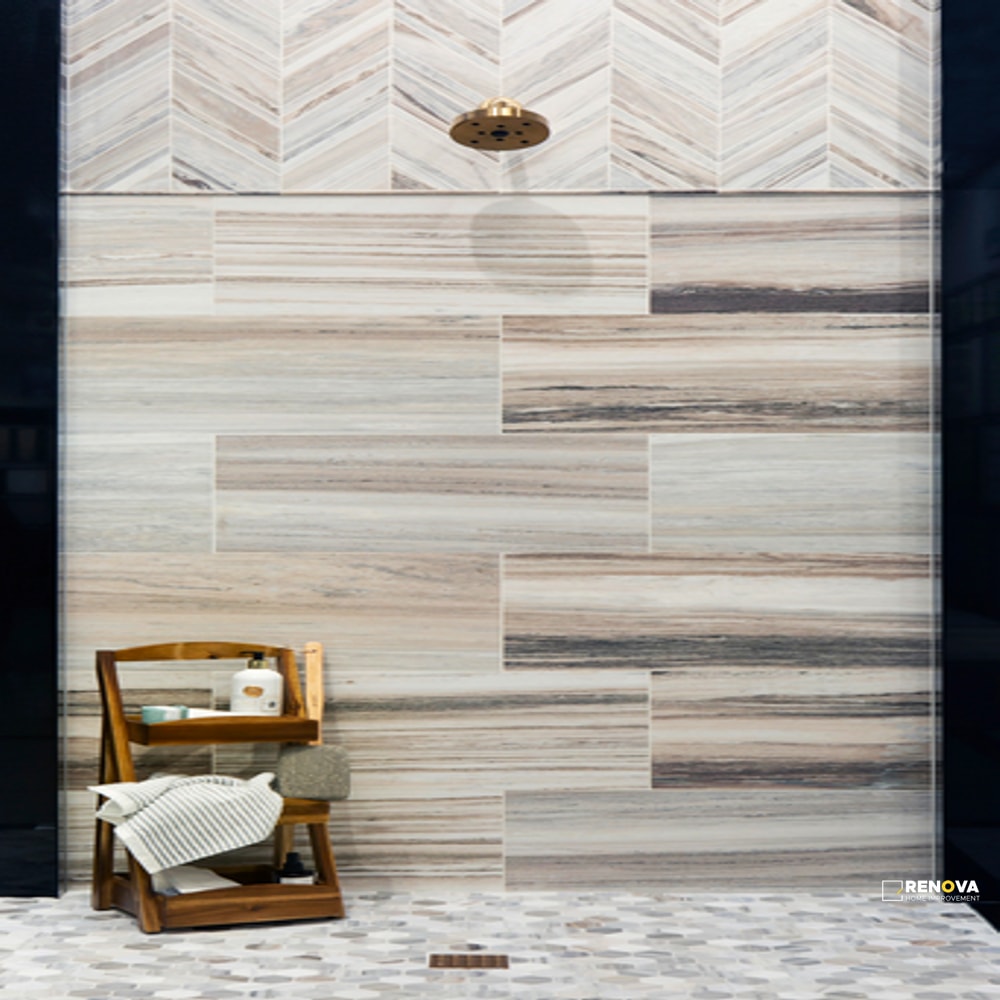 SKYLINE HONED LARGE CHEVRON MOSAIC - 3