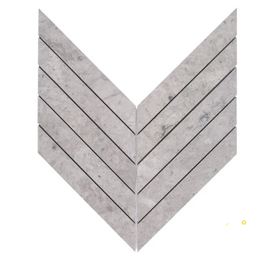 CHAPTER 18 - ROTUNDA TUNISIAN GREY 2" X 10" CHEVRON MOSAIC ON 10-1/2" X 14" - FLOJEF538 - 2