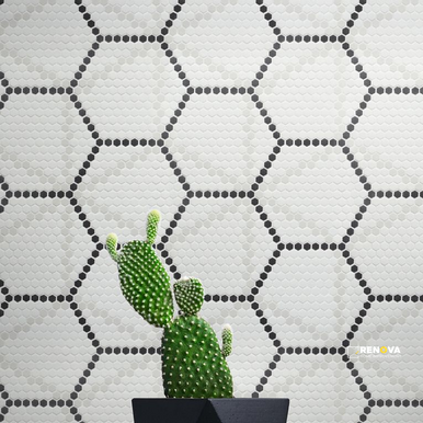 GEOMETRO 2.0 GLASS MATTE HEXAGON MOSAIC 16" X 9" - 3
