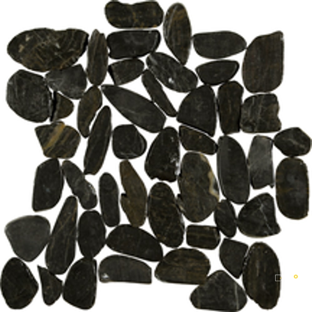 PIETRA ART PEBBLES BLACK PEARL FLAT 12" X 12"