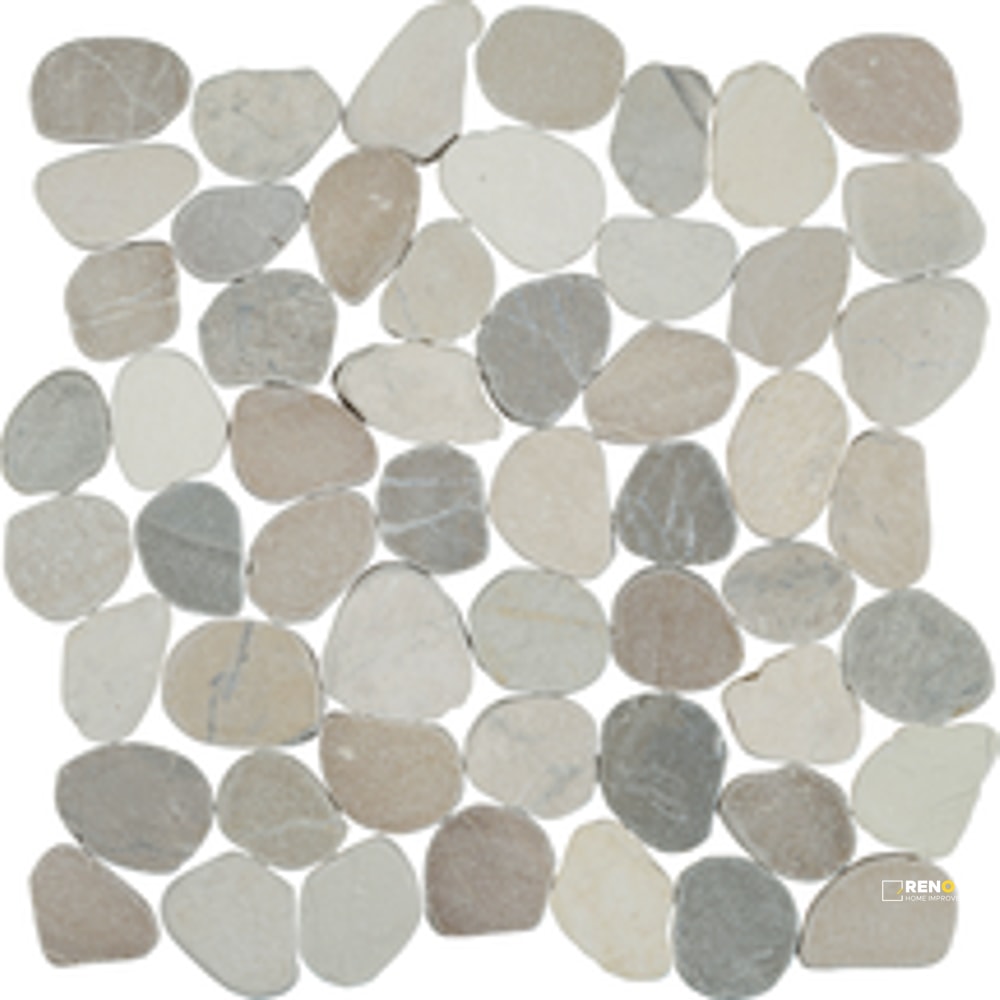 PIETRA ART PEBBLES NAVAJO WHITE FLAT 12" X 12" - 3