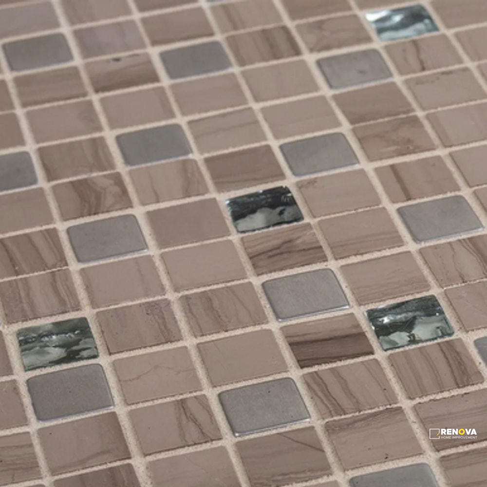 CHAPTER 3 - STREAM STONE PLATNIUM PATTERN MOSAIC 11-3/4" X 11-3/4" - 4