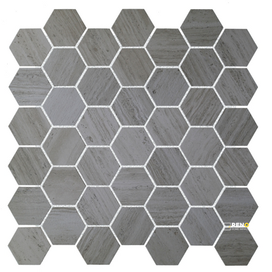 RIVER GREY MATTE HEXAGON MOSAIC 2" X 2"