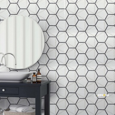 GEOMETRO 2.0 GLASS MATTE HEXAGON MOSAIC 16" X 9" - 4