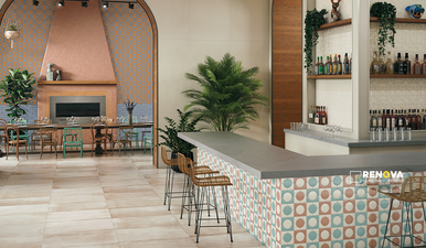CROSSVILLE CURSIVE SOFT TEAL 6X6 4 CORNER MOSAIC GLOSS - 3
