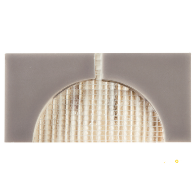 CROSSVILLE CURSIVE SMOKE 3X6 2 CORNER MOSAIC GLOSS