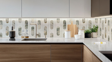 BIANCO DOLOMITE MODERNO POLISHED MOSAIC - 7