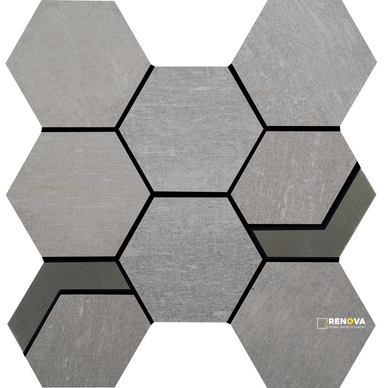 CROSSVILLE NATIVE METAL CRUCIBLE STEEL 3-1/2X3-1/2 HEX MOSAIC WITH IRON UNPOLISH - 2
