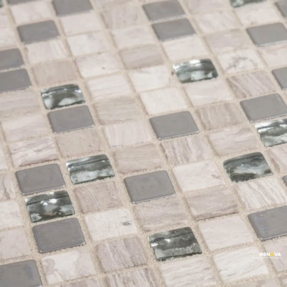 CHAPTER 3 - STREAM STONE PLATNIUM PATTERN MOSAIC 11-3/4" X 11-3/4"