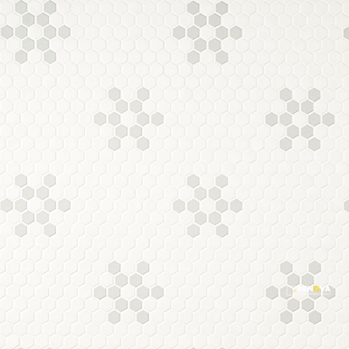 WHITE AND GRAY MOD PETAL PATTERN MATTE ( 14.55 SF PER BOX ) - 2