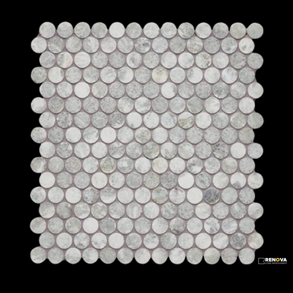 JADE HONED PENNY ROUND MOSAIC 3/4" - 2
