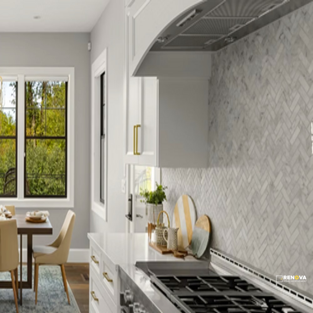 BIANCO CARRARA STONE ESSENTIALS HONED HERRINGBONE MOSAIC 1" X 3" - 7