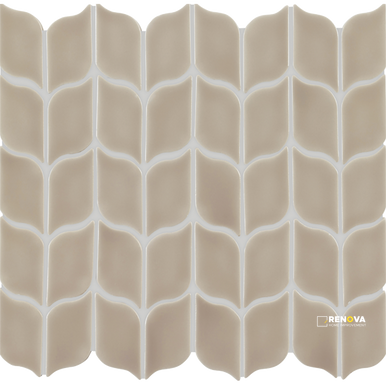 CROSSVILLE HANDWRITTEN NEUTRALS POST CARD LEAF MOSAIC GLOSS .875 SF/SHT