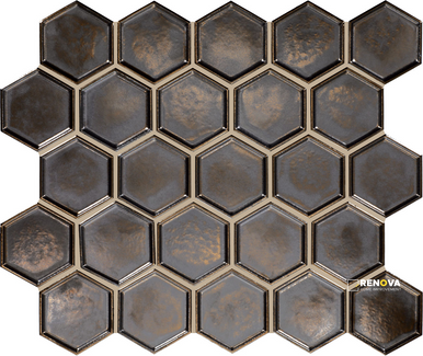 ARTEFINO JEWEL FRAMED HEXAGON MATTE MOSAIC 2.5 - 14X12