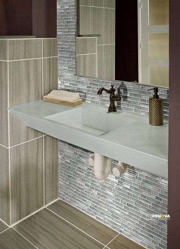 SILVER CANVAS GLASS INTERLOCKING PATTERN MOSAIC 8MM - 2