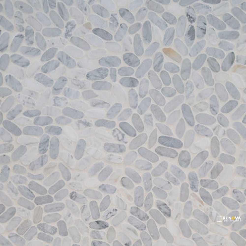 SLICED CARRARA WHITE PEBBLE - 2