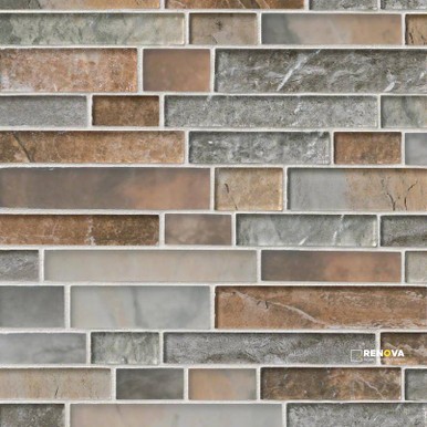 TAOS GLASS INTERLOCKING PATTERN MOSAIC 8MM - 3