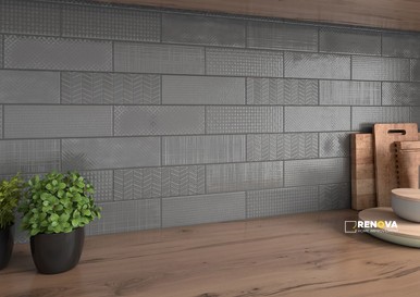 URBANO GRAPHITE 3D MIX 4X12 GLOSSY ( 9.69 SF PER BOX ) - 3