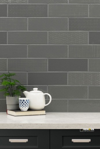 URBANO GRAPHITE 3D MIX 4X12 GLOSSY ( 9.69 SF PER BOX ) - 2