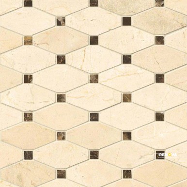 VALENCIA BLEND ELONGATED OCTAGON MOSAIC 10MM - 6