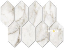 VIENNA POLISHED ELONGATED HEX MOSAIC 3X6